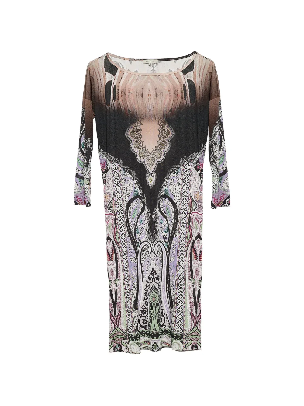 Etro Pre-Owned printed jersey shift maxi dress - Nero