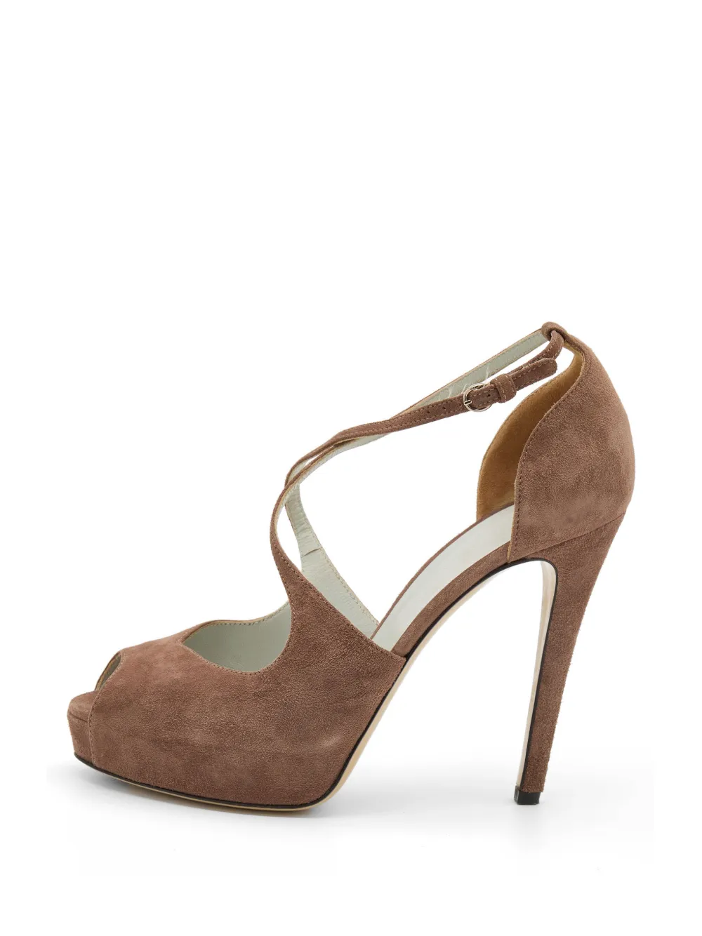 Pre-owned D&g Platform Open-toe Pumps In Brown
