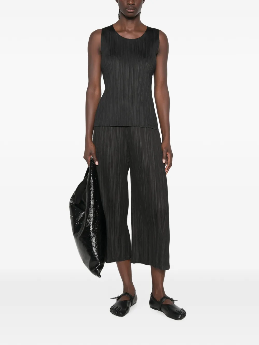 Pleats Please Issey Miyake Broek met geplooid effect Zwart