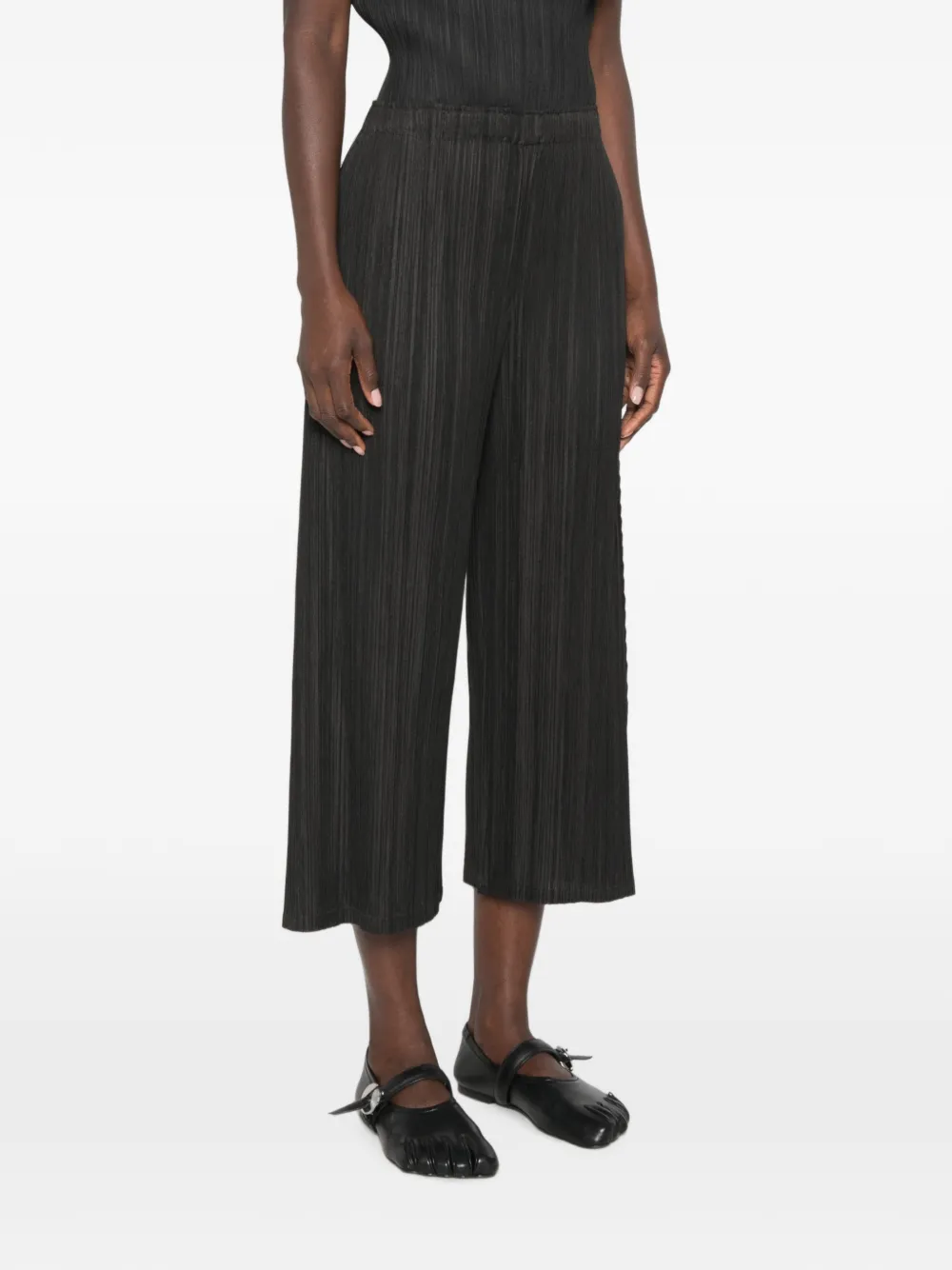 Pleats Please Issey Miyake Broek met geplooid effect Zwart