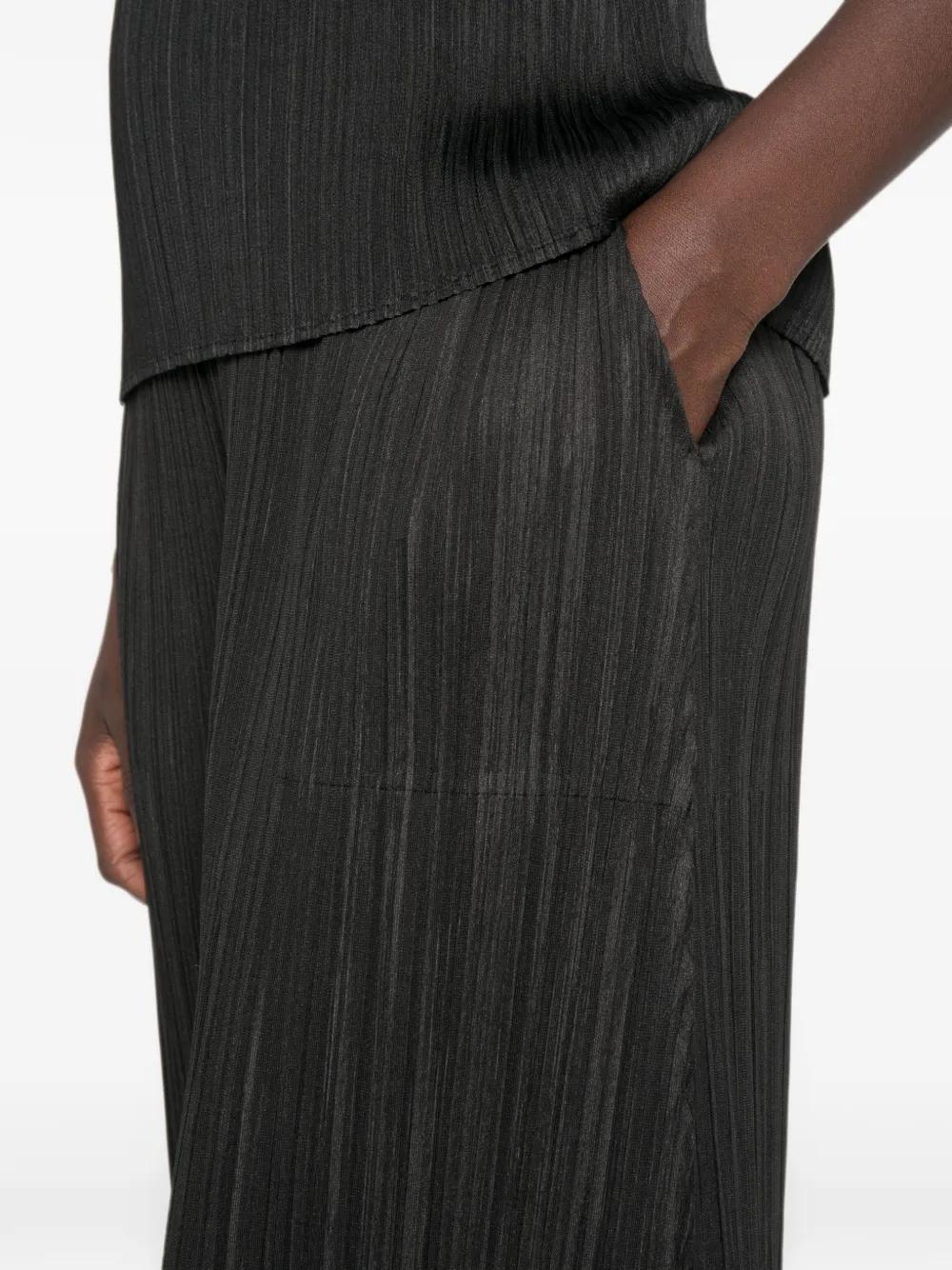 Pleats Please Issey Miyake Broek met geplooid effect Zwart
