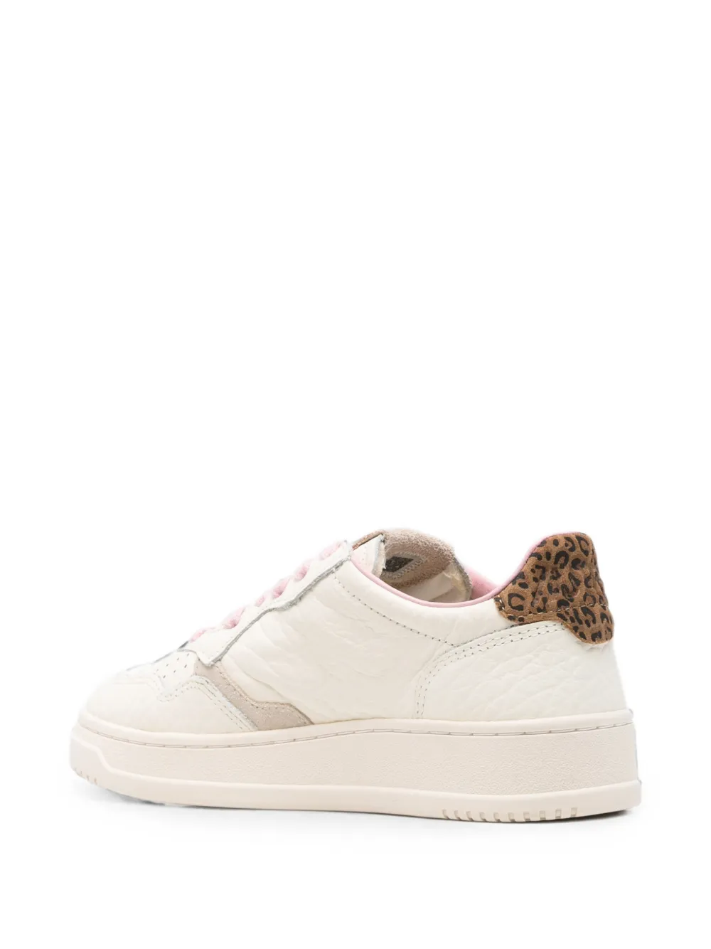 Autry Medalist Low leopard-print panelled sneakers Beige