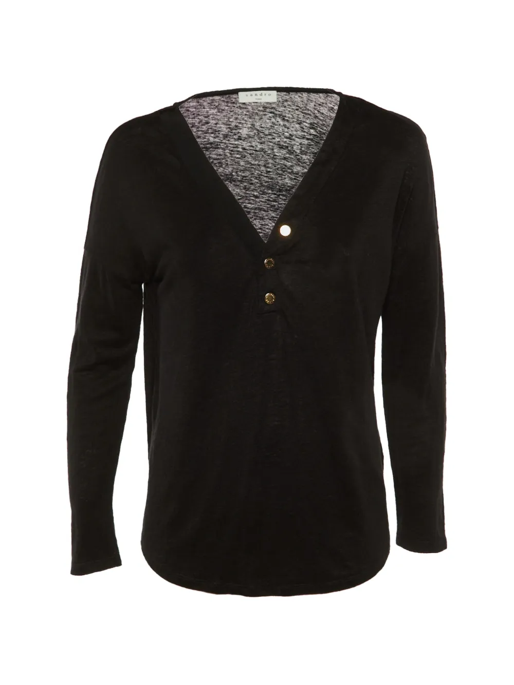 SANDRO long-sleeved knitted T-shirt - Nero