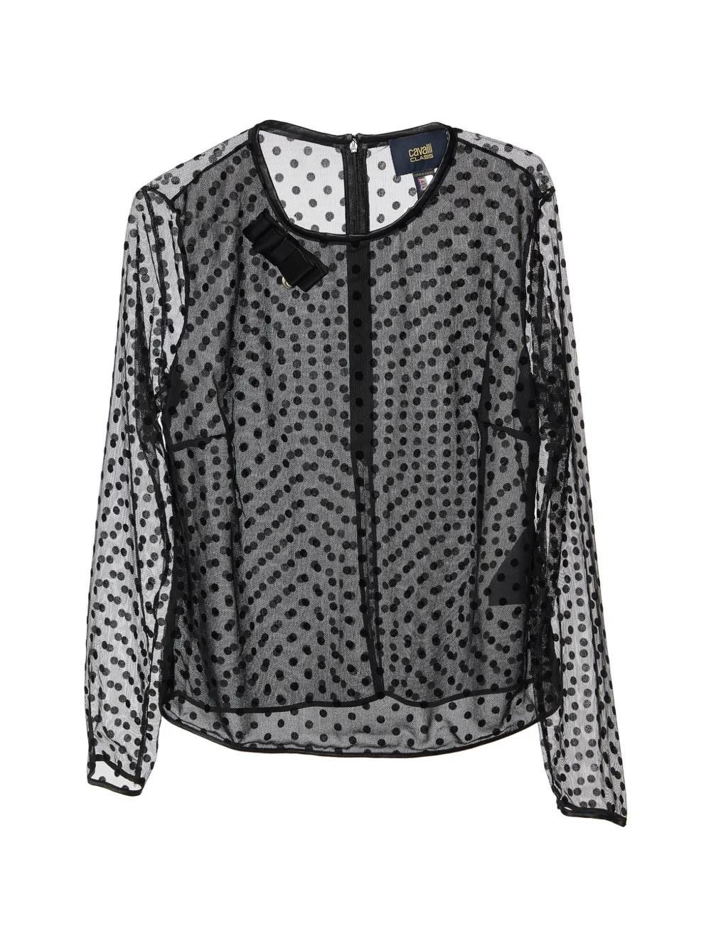 Cavalli Class flock dotted blouse - Nero