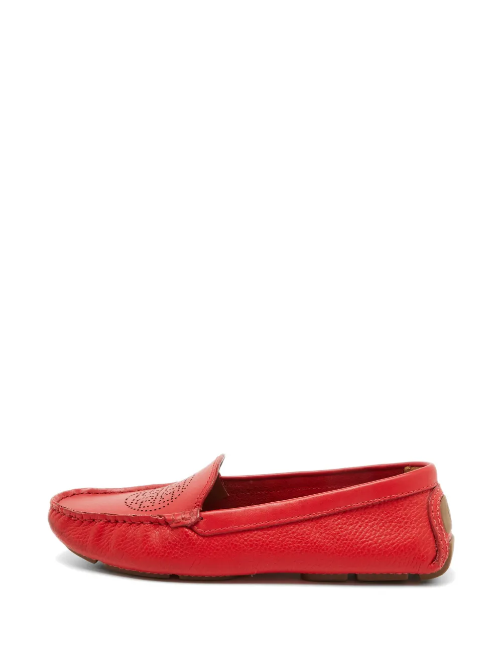 Tory Burch perforated logo slip-on loafers - Rot
