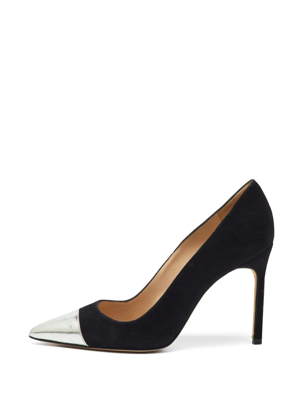 Pre-owned Manolo Blahnik Bipunta Cap-toe Pumps In Black