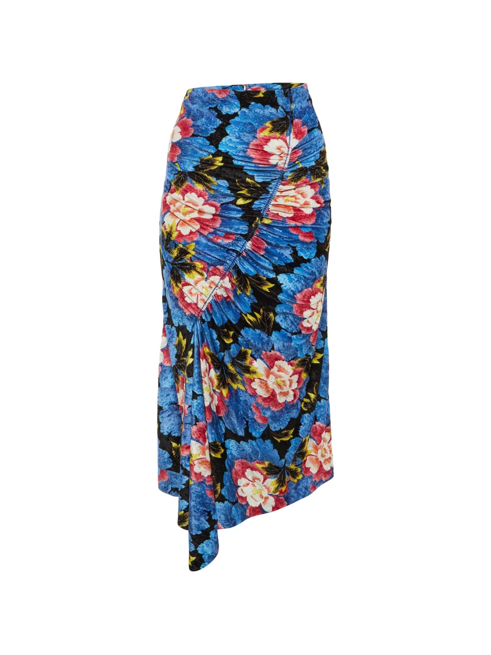 Kenzo Pre-Owned floral-print asymmetric-hem skirt - Blu