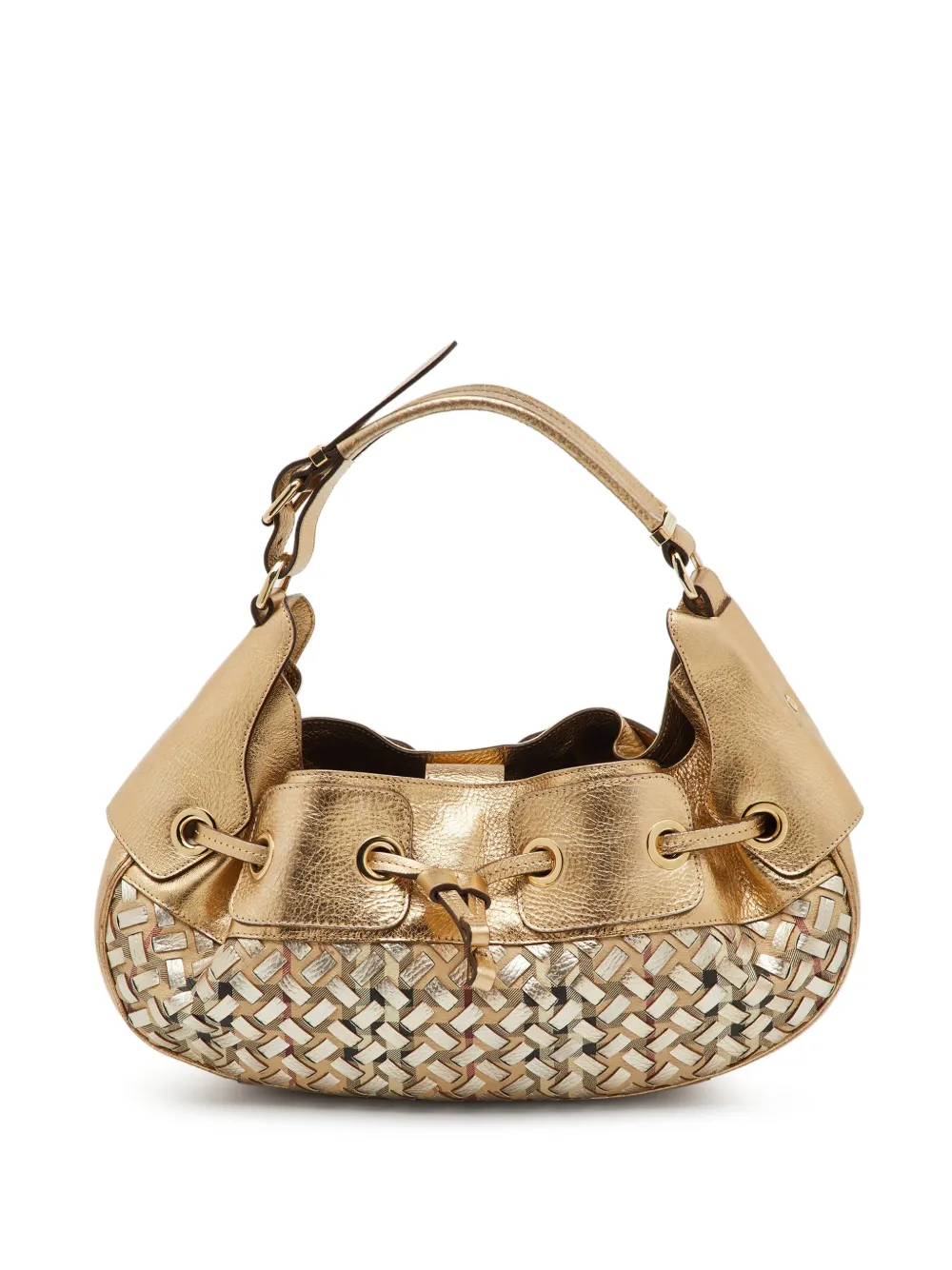 Burberry Pre-Owned Warrior Hobo leather shoulder bag - Gold