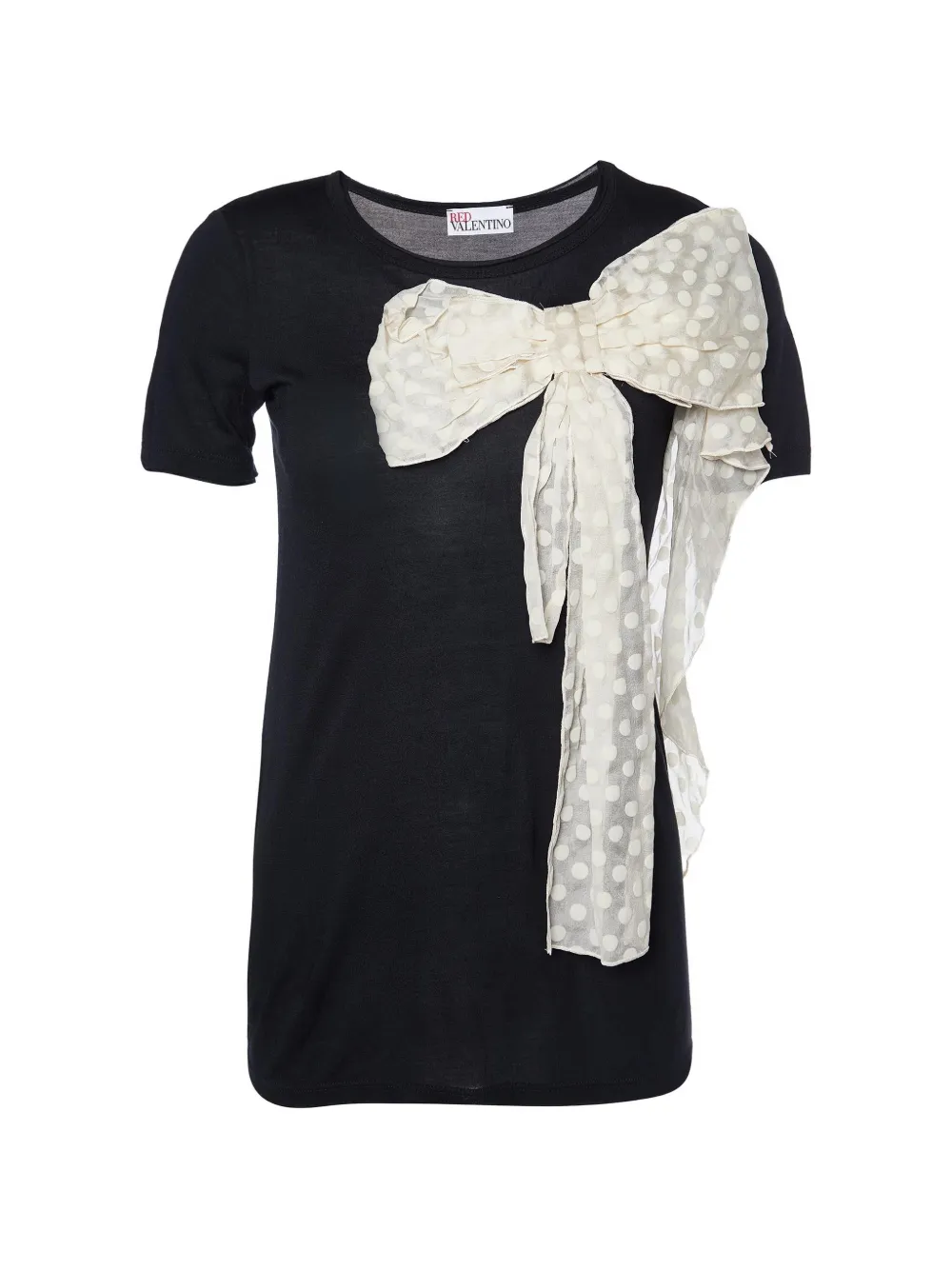 Red Valentino Vintage bow-detail T-shirt - Nero