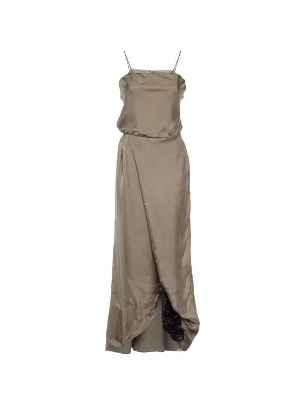 emporio armani silk dress Emporio Armani Chiffon Silk Light Peach Short Sleeve Gown