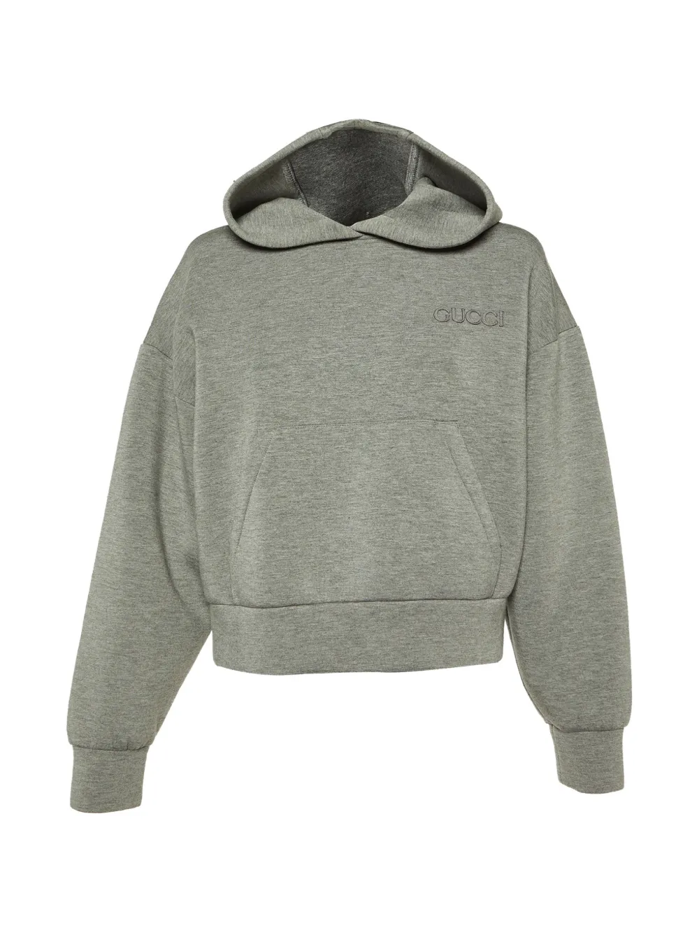 Gucci Pre-Owned Gucci logo-embroidered jersey hoodie - Grigio
