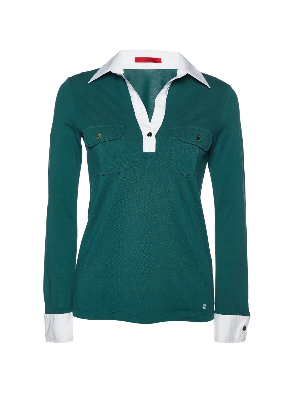 Carolina Herrera Vintage t-shirt en piqué à manches longues - Vert Carolina Herrera Vintage t-shirt en piqué à manches longues - Vert