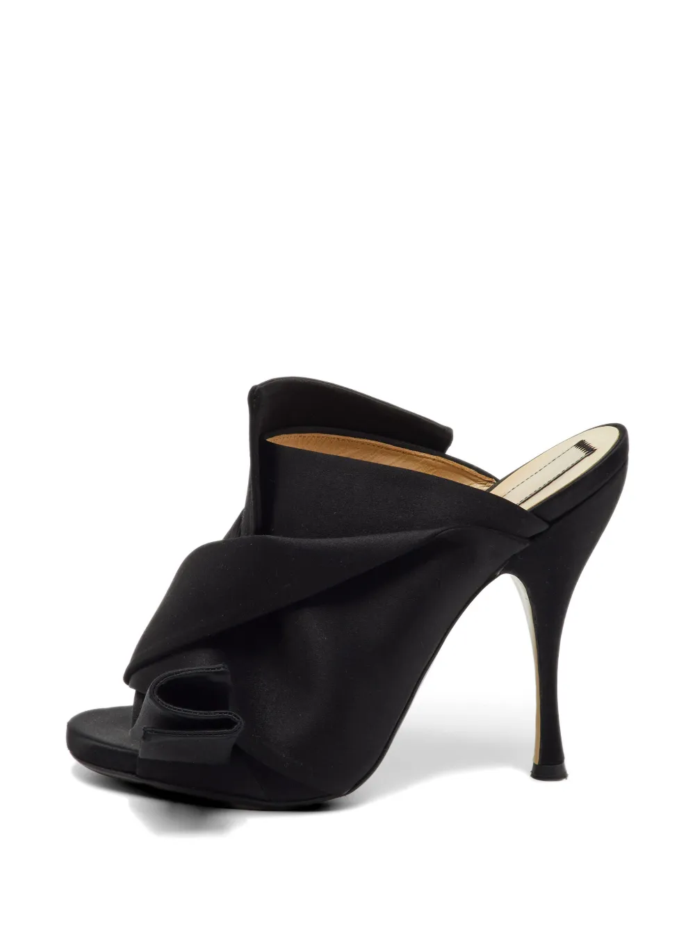 Nº21 knotted peep-toe mules - Black