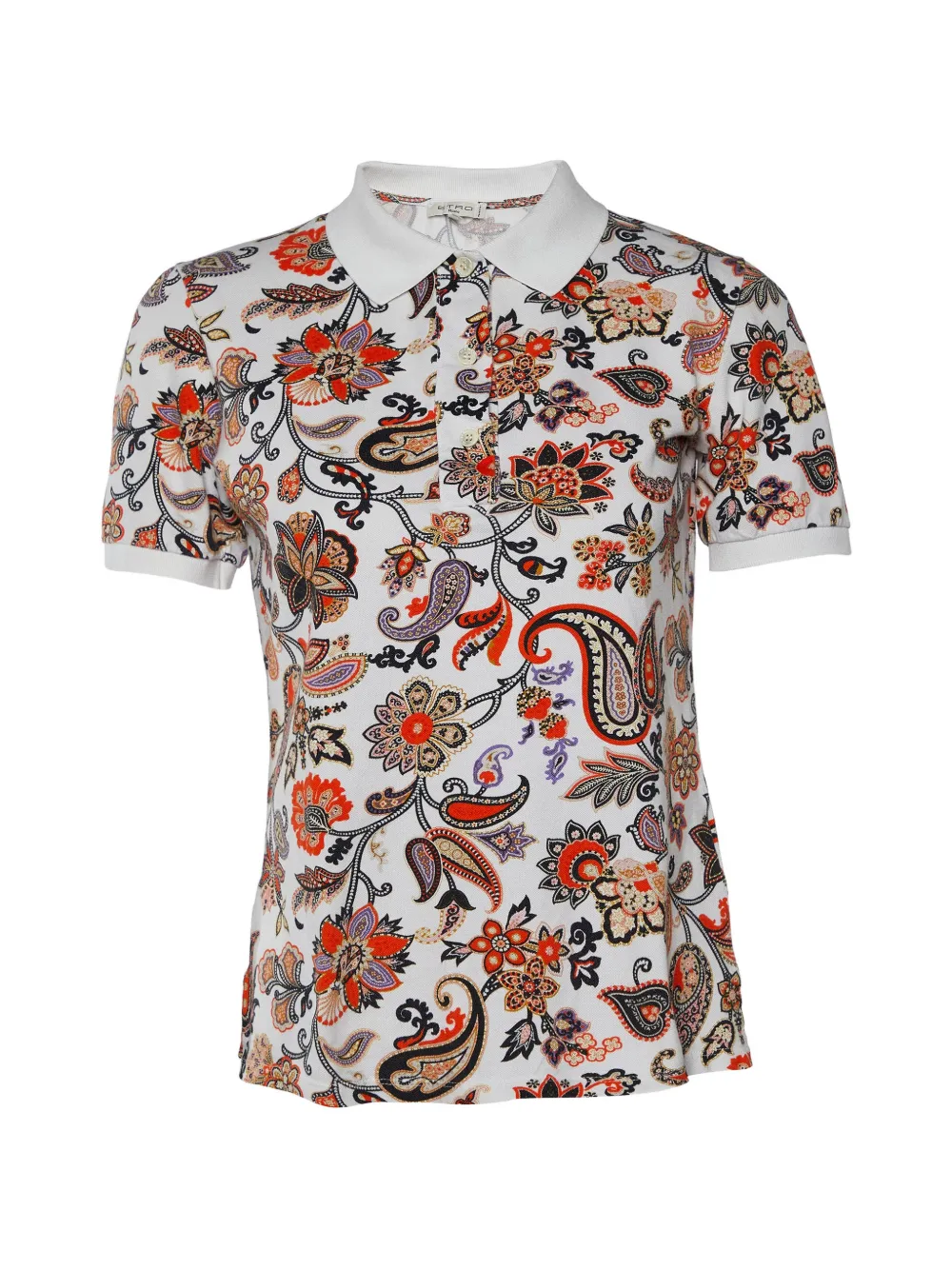 Etro Pre-Owned Paisley floral-print polo T-shirt - Bianco