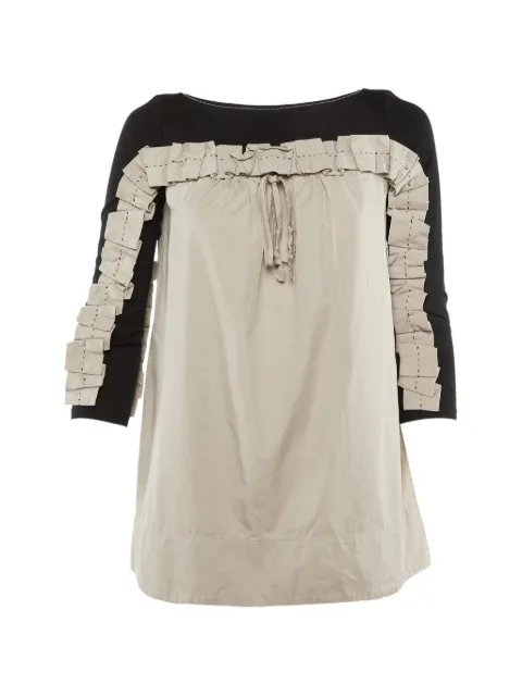 Paule Ka ruched contrast top