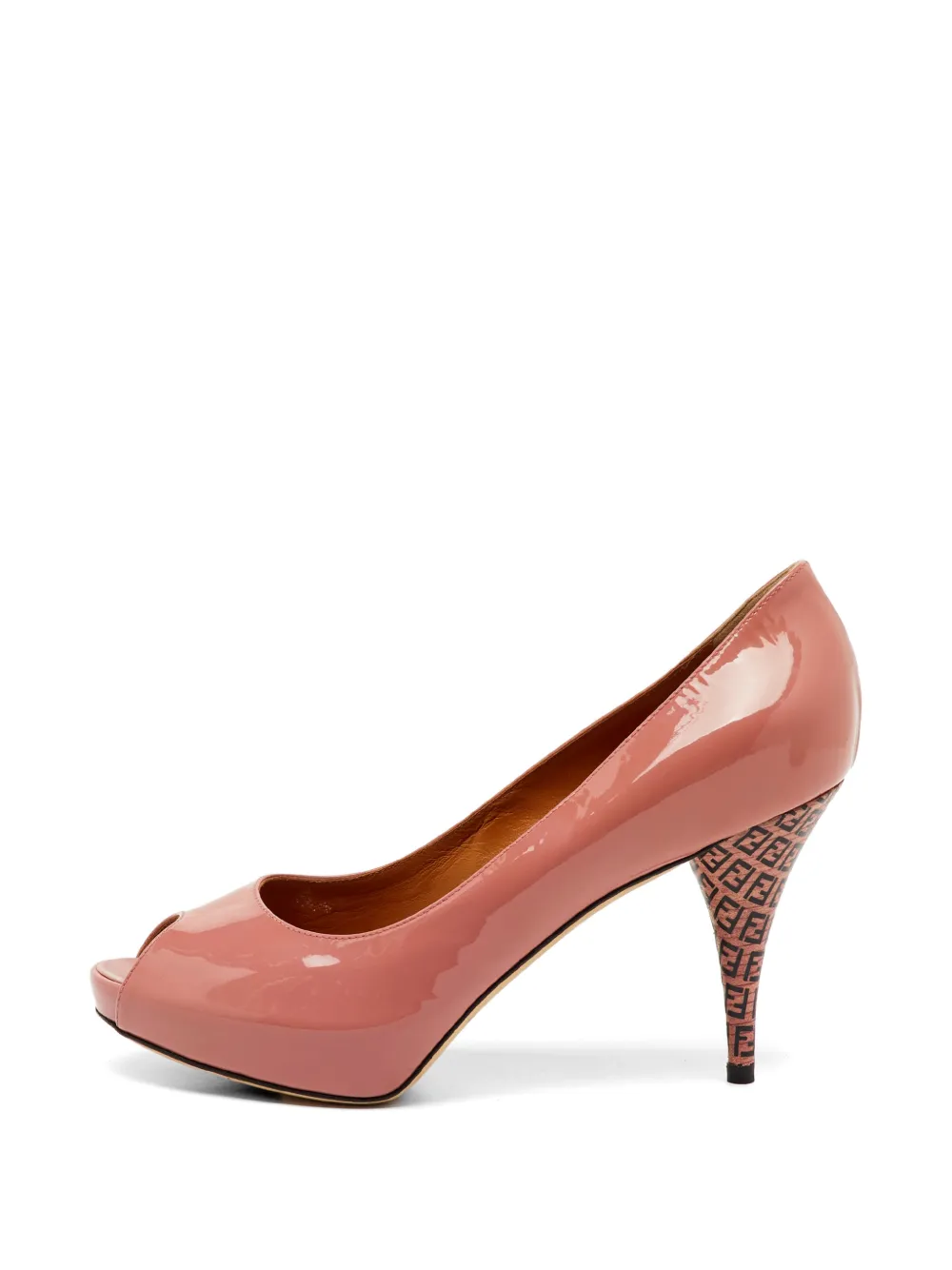 Fendi Pre-Owned Zucca heel peep-toe pumps - Rosa