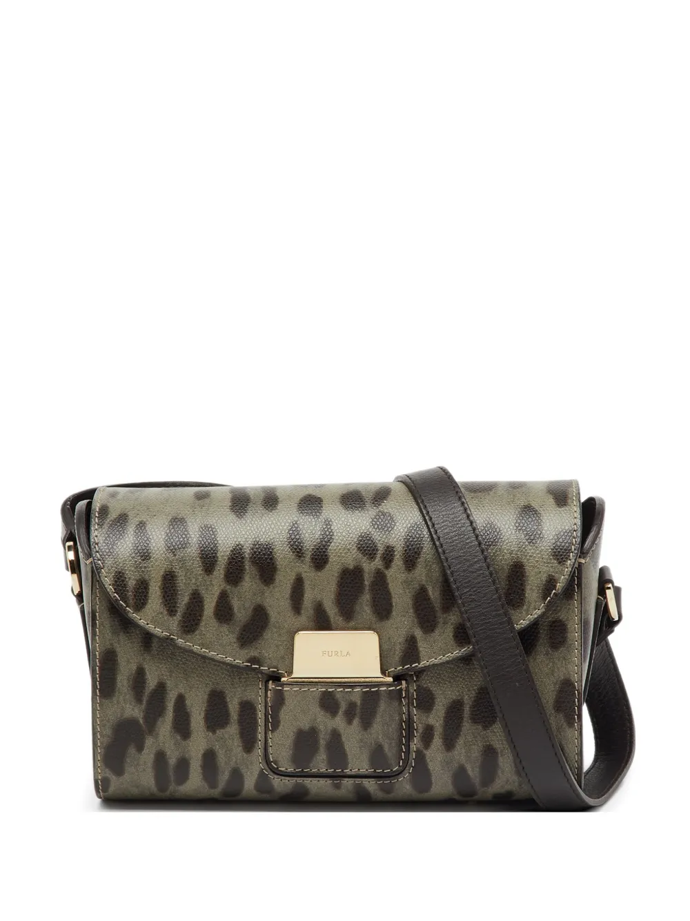 Furla animal-print flap shoulder bag - Verde