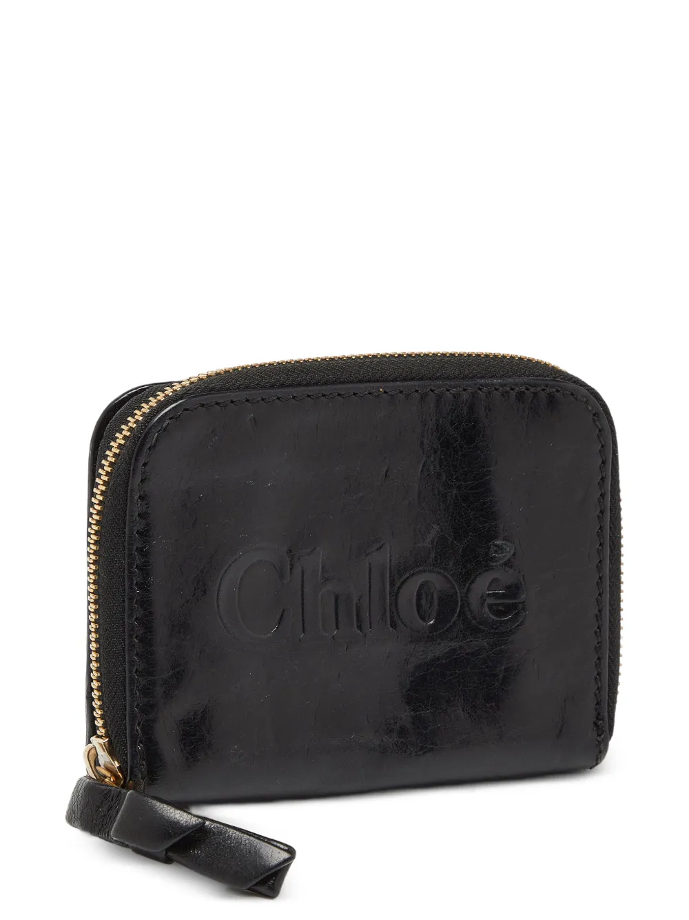 Chloé Pre-Owned logo-debossed zip-around wallet - Nero