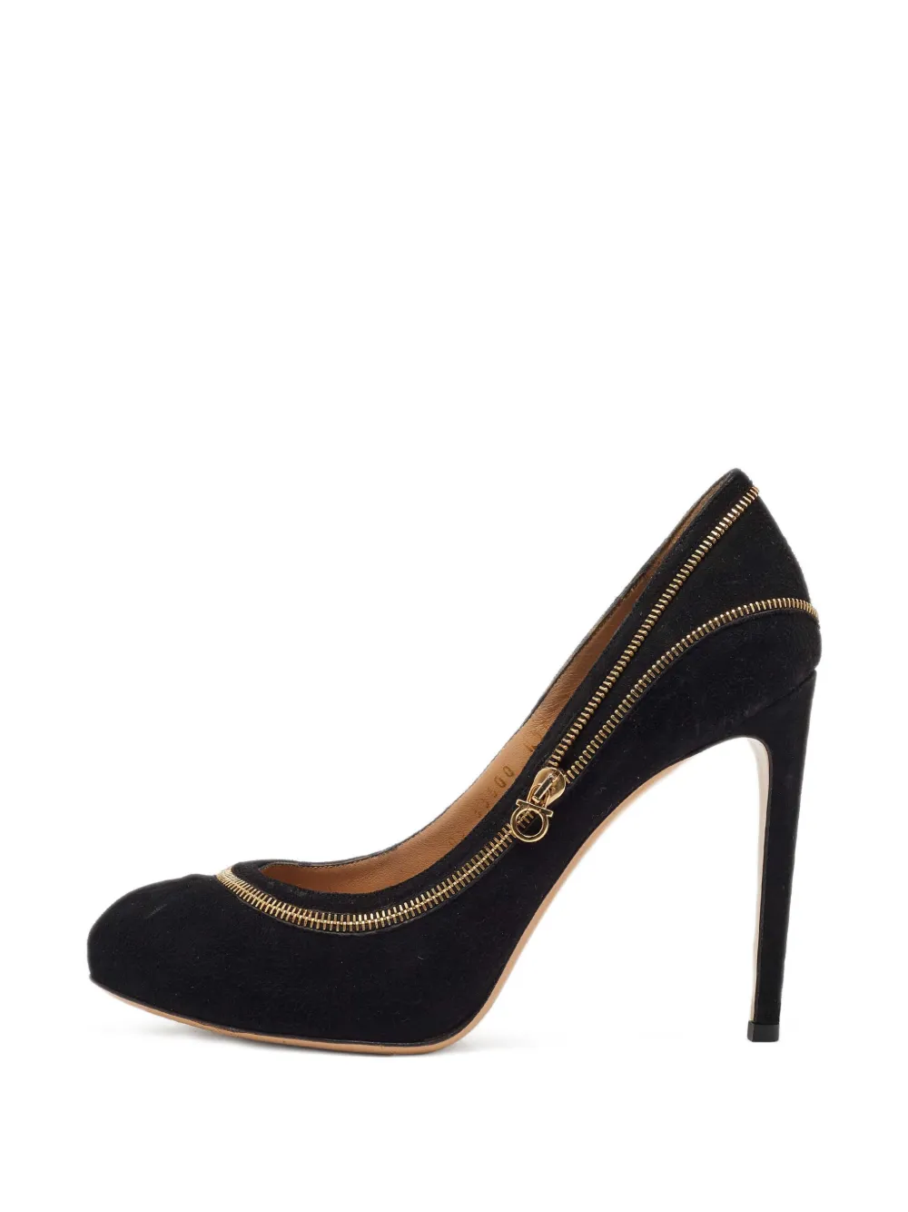 Ferragamo Pre-Owned Rory suede zipper pumps - Schwarz