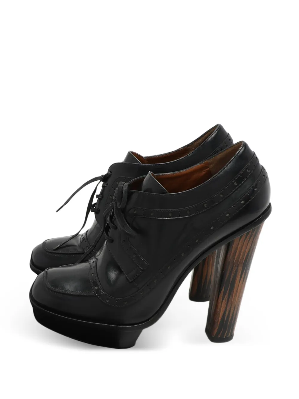 Fendi Pre-Owned Lace-up brogue ankle boots - Schwarz