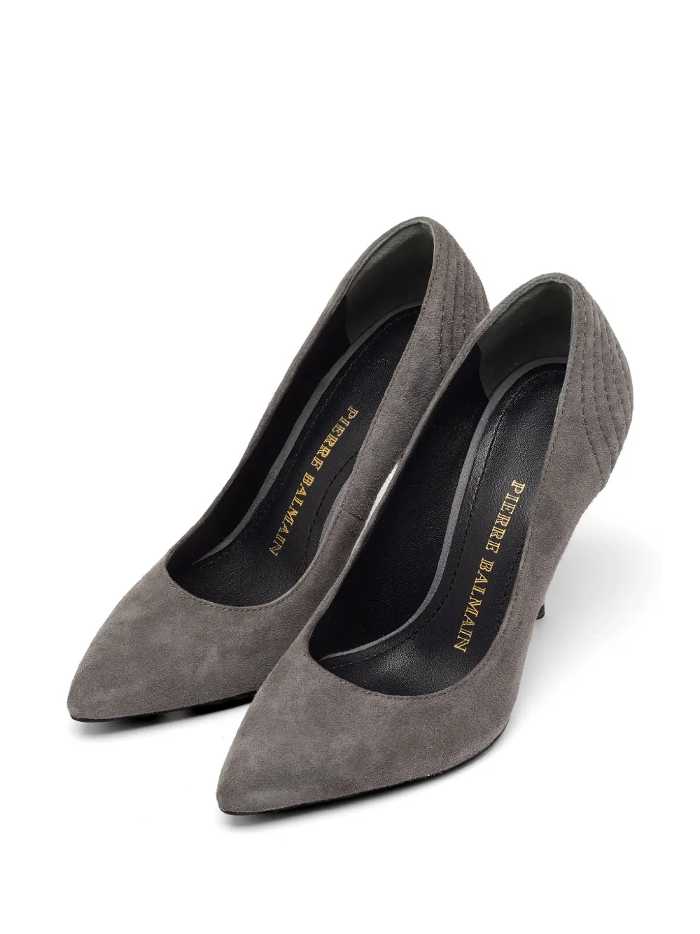Pierre Balmain quilted pointed-toe pumps - Grau