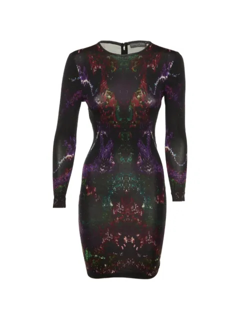 Alexander McQueen Pre-Owned abstract-print fitted midi dress