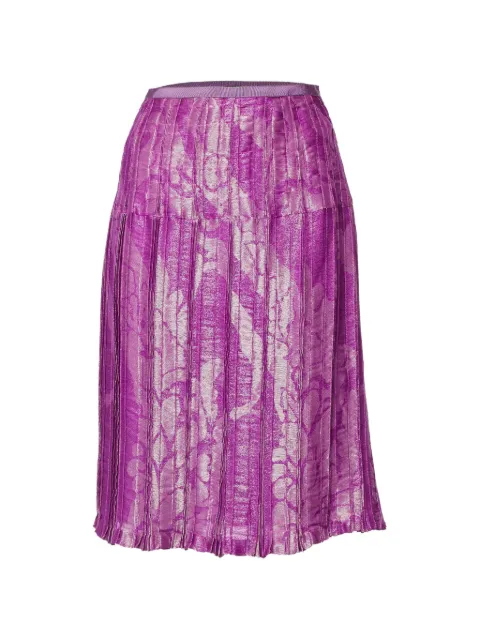 Etro Pre-Owned Lurex midi-rok met plooien en jacquard