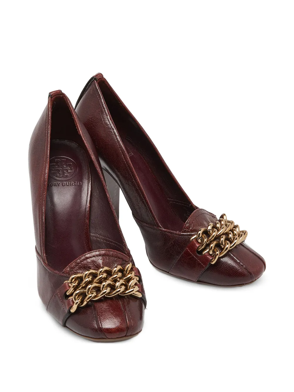 Tory Burch chain-detail block-heel pumps - Rot