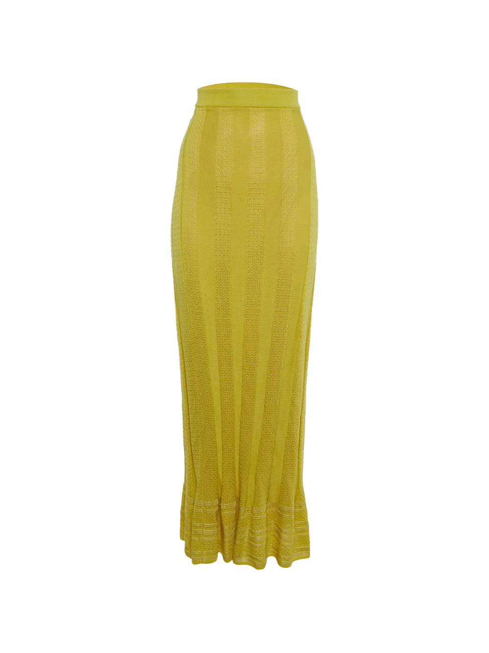 Pre-owned Missoni Ribbed Knit Skirt In Yellow