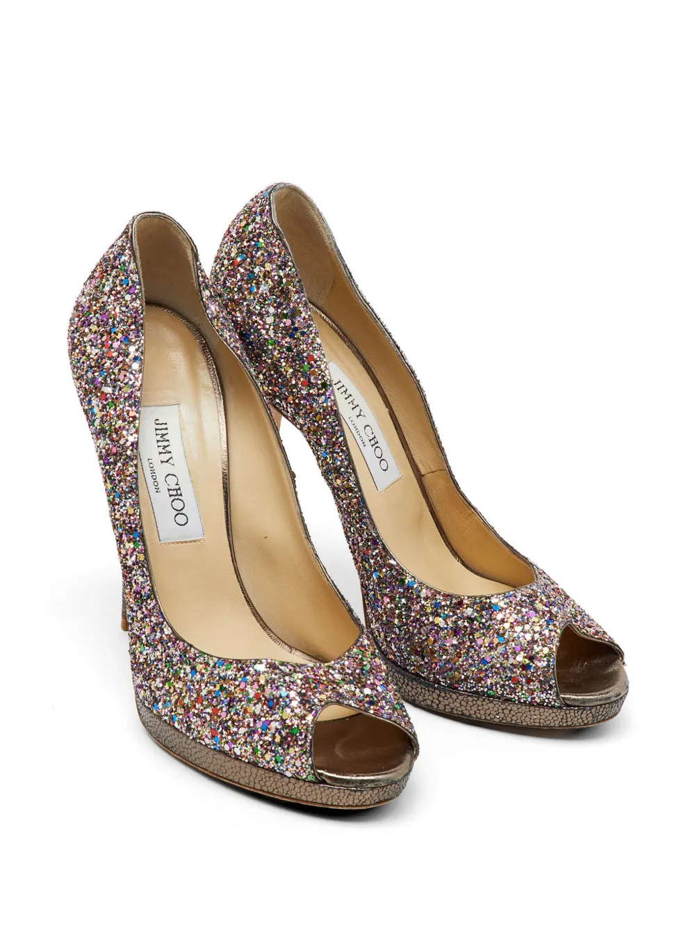 Jimmy Choo Pre-Owned Crown glitter pumps - Silber