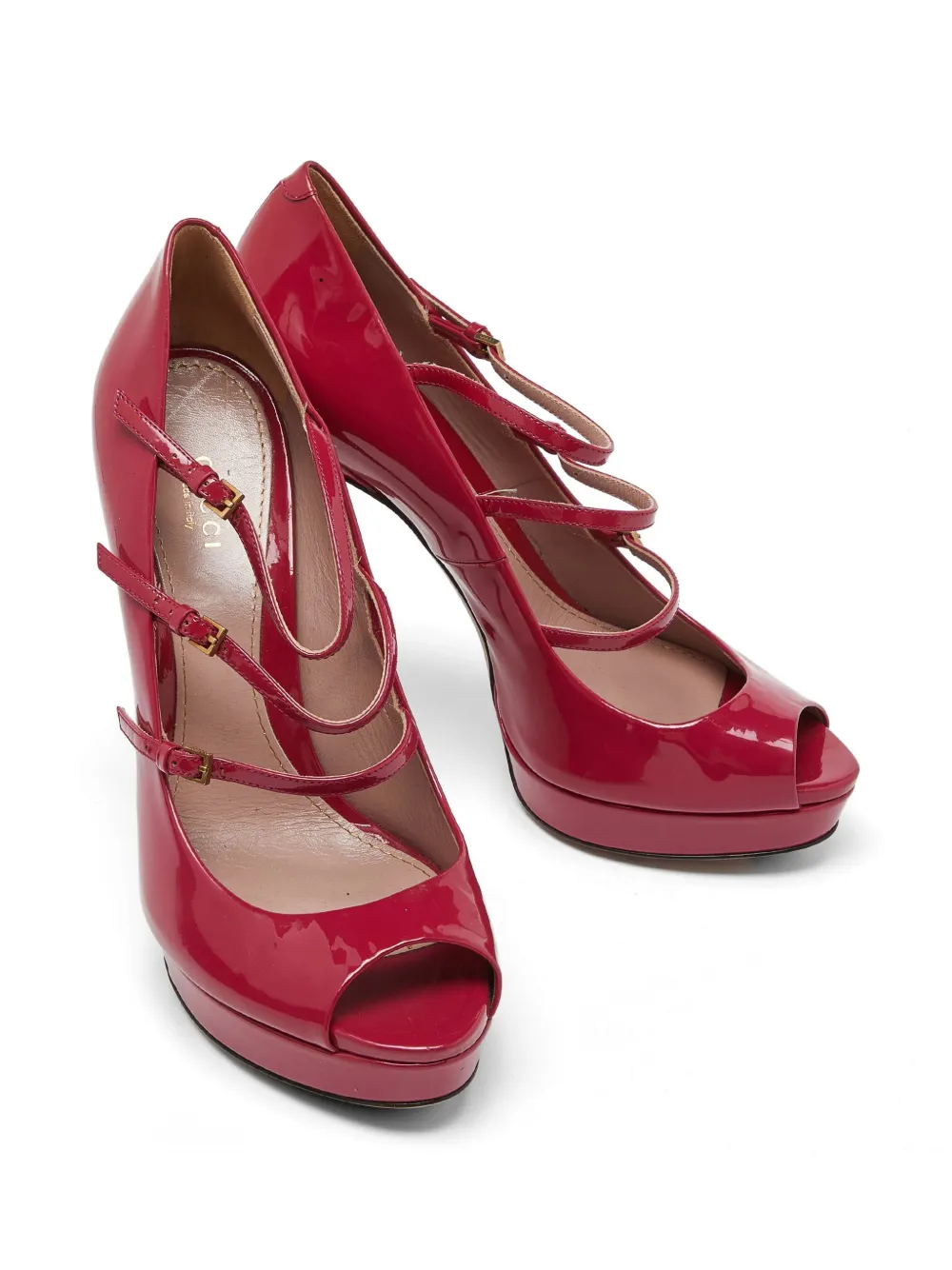Gucci Pre-Owned buckle-fastening strappy platform pumps - Rosa