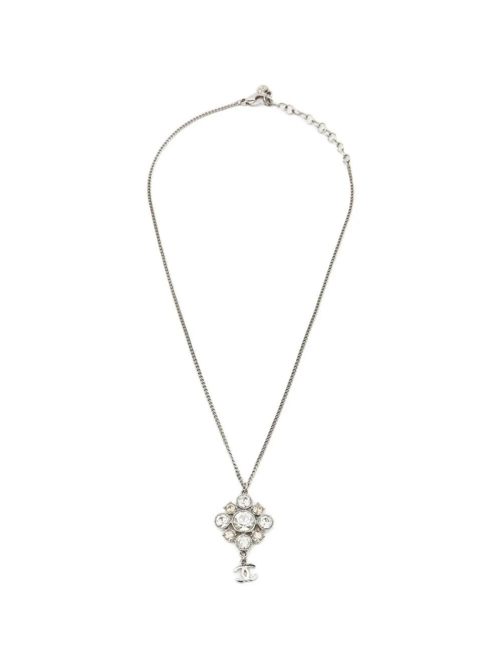 CHANEL Pre-Owned CC crystal necklace - Argento