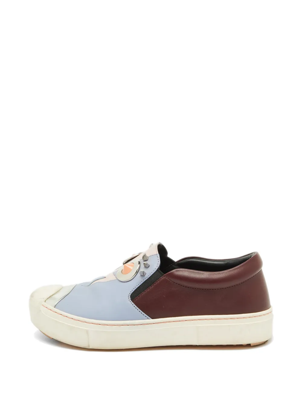 Fendi Pre-Owned face-motif slip-on sneakers - Blau