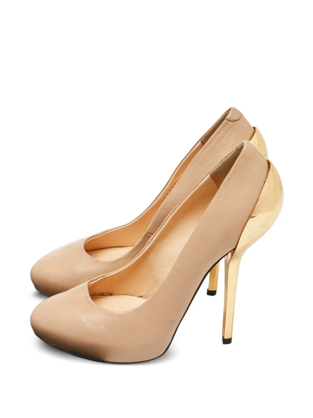 Giuseppe Zanotti Vintage round-toe leather pumps - Toni neutri