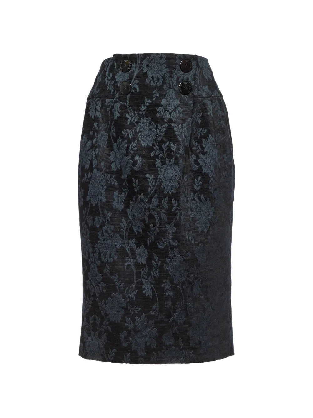 Emporio Armani Pre-Owned floral-pattern midi skirt - Nero