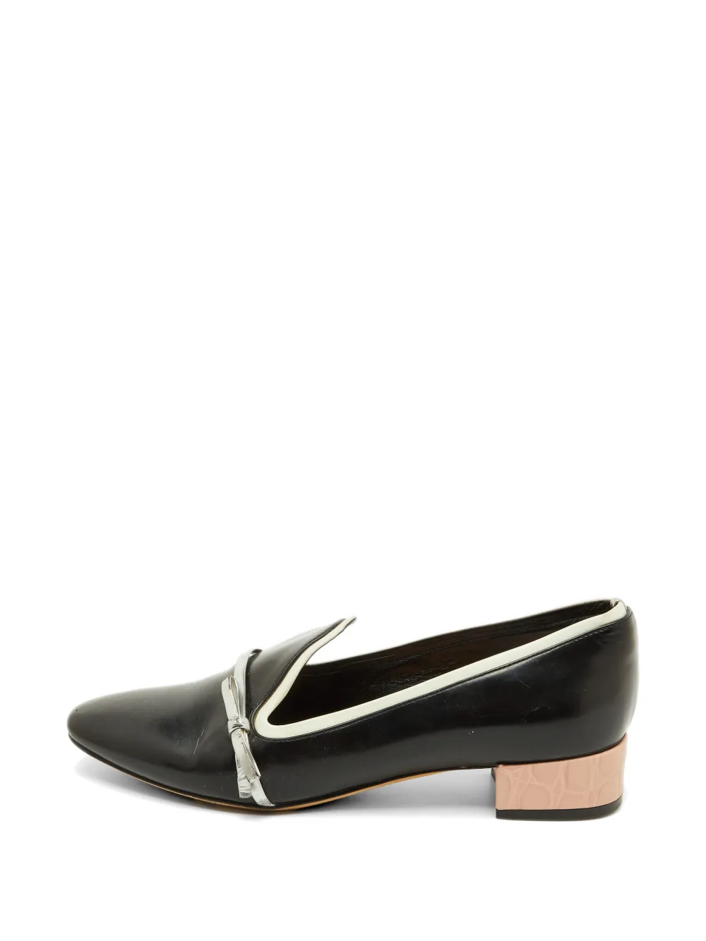Christian Dior Pre-Owned bow-detail block-heel loafers - Black