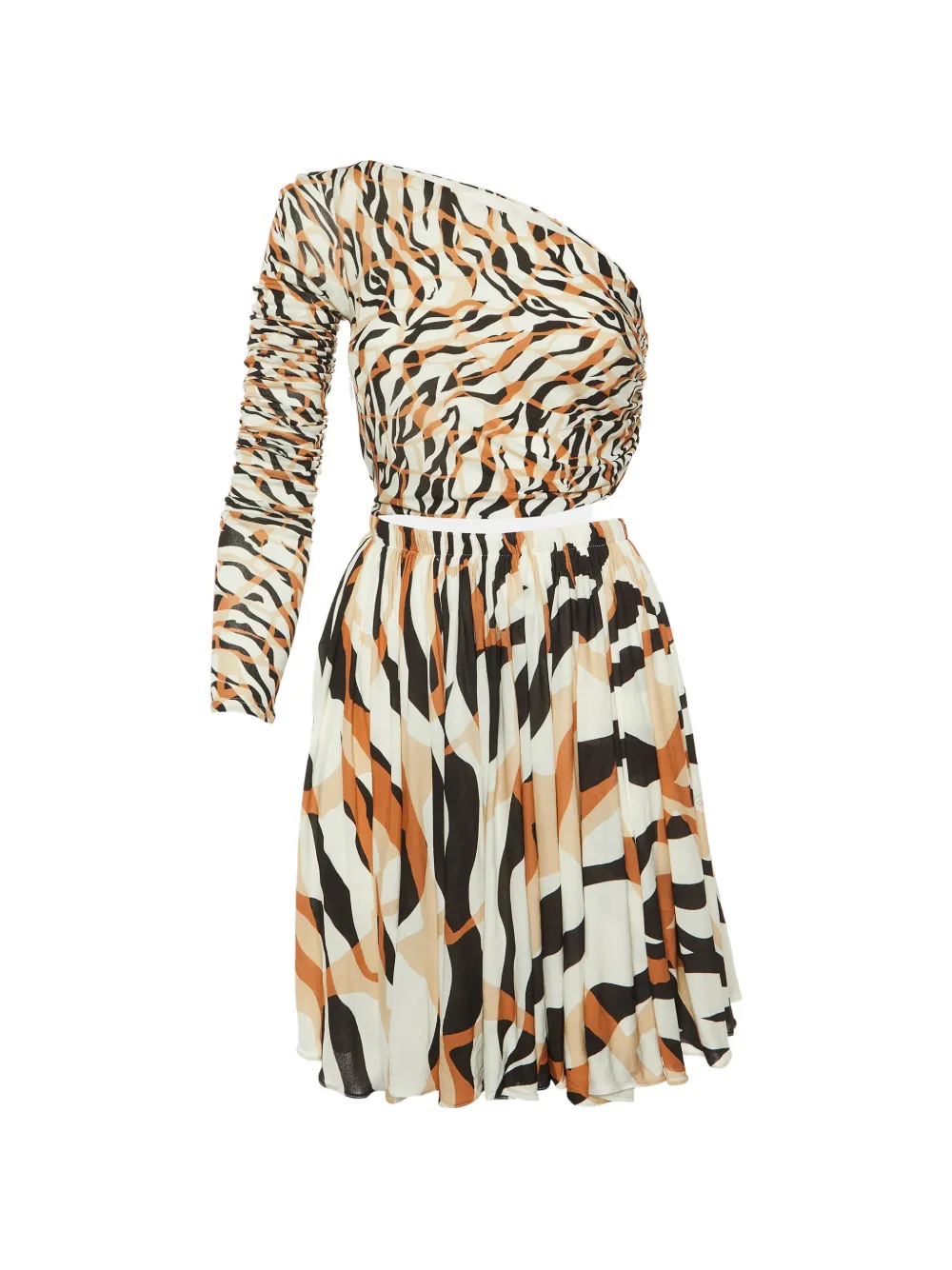 Roberto Cavalli Vintage Tiger Twiga print cut-out dress - Bianco