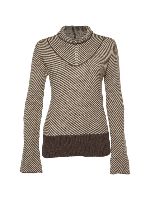 JOSEPH striped high-neck wool jumper