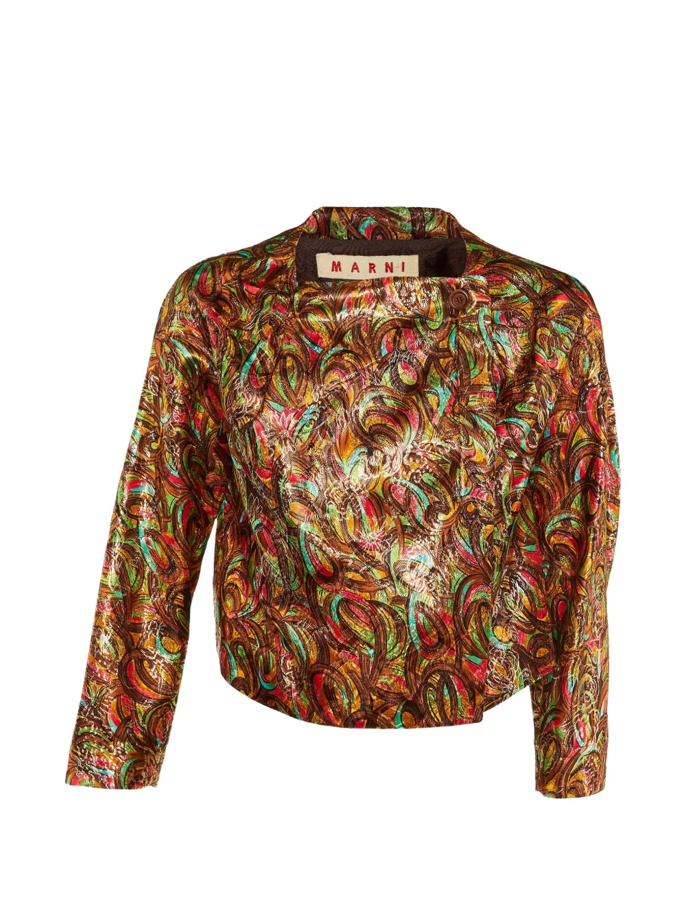 Marni Pre-Owned printed jacquard jacket - Marrone