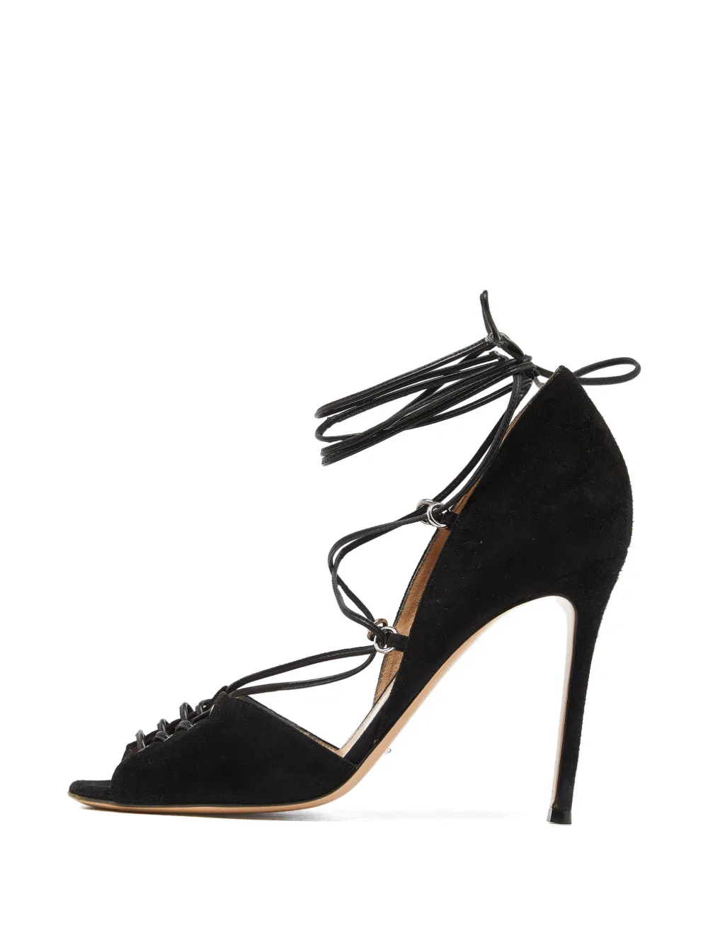 Gianvito Rossi lace-up suede sandals - Schwarz