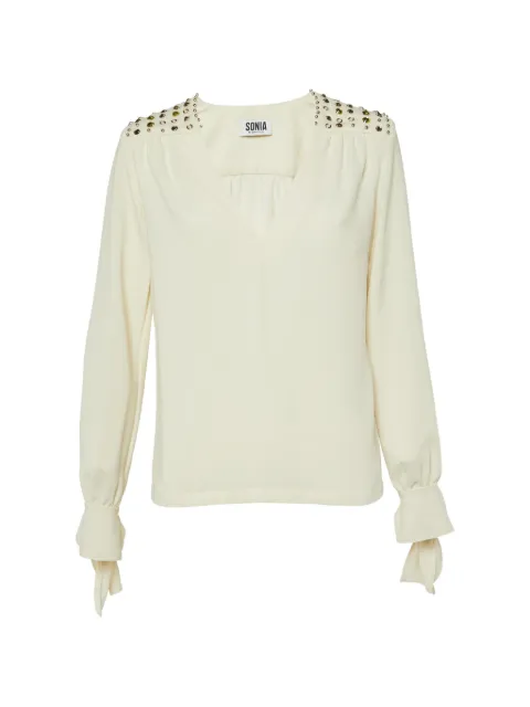 Sonia Rykiel Pre-Owned top con cuello en V y apliques