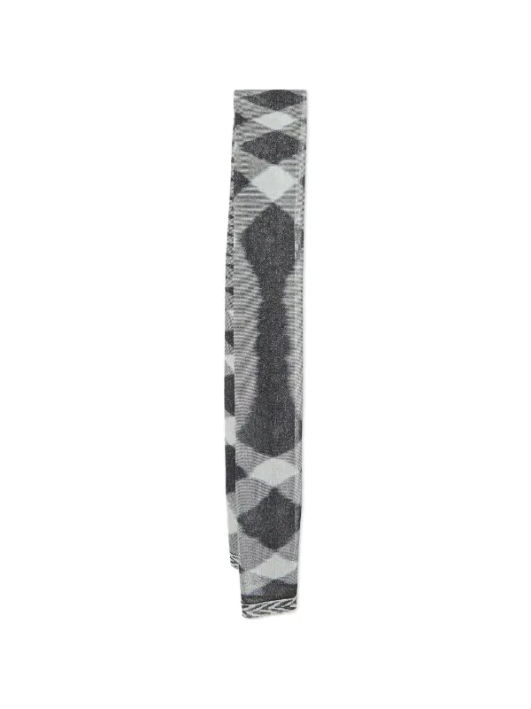 Missoni Pre-owned Diamond-pattern Lurex-knit Scarf in Grey