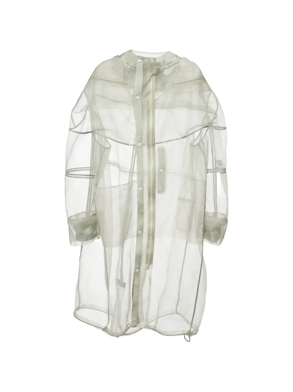 Pre-owned Dior Hooded Tulle Hooded Coat In Green