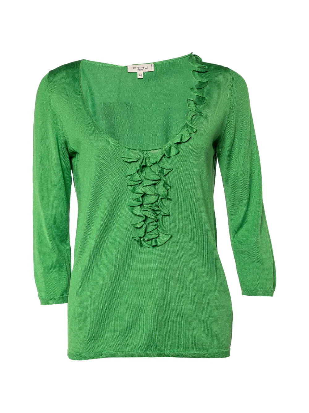 Etro Pre-Owned ruffled silk sweater - Verde