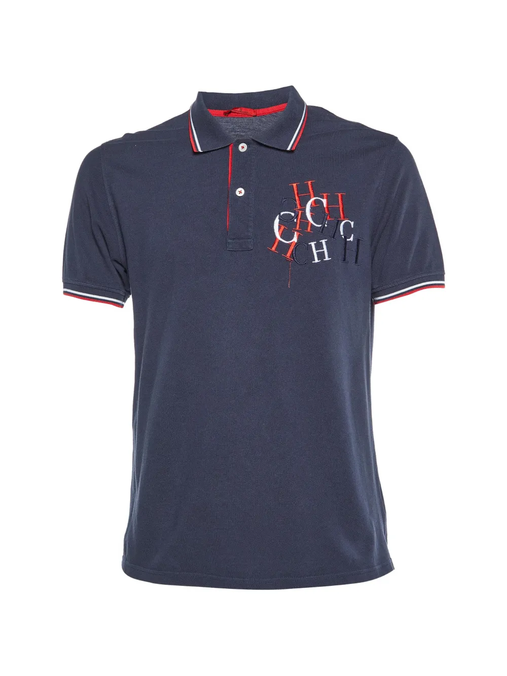 Carolina Herrera Vintage logo-embroidered polo shirt - Blue