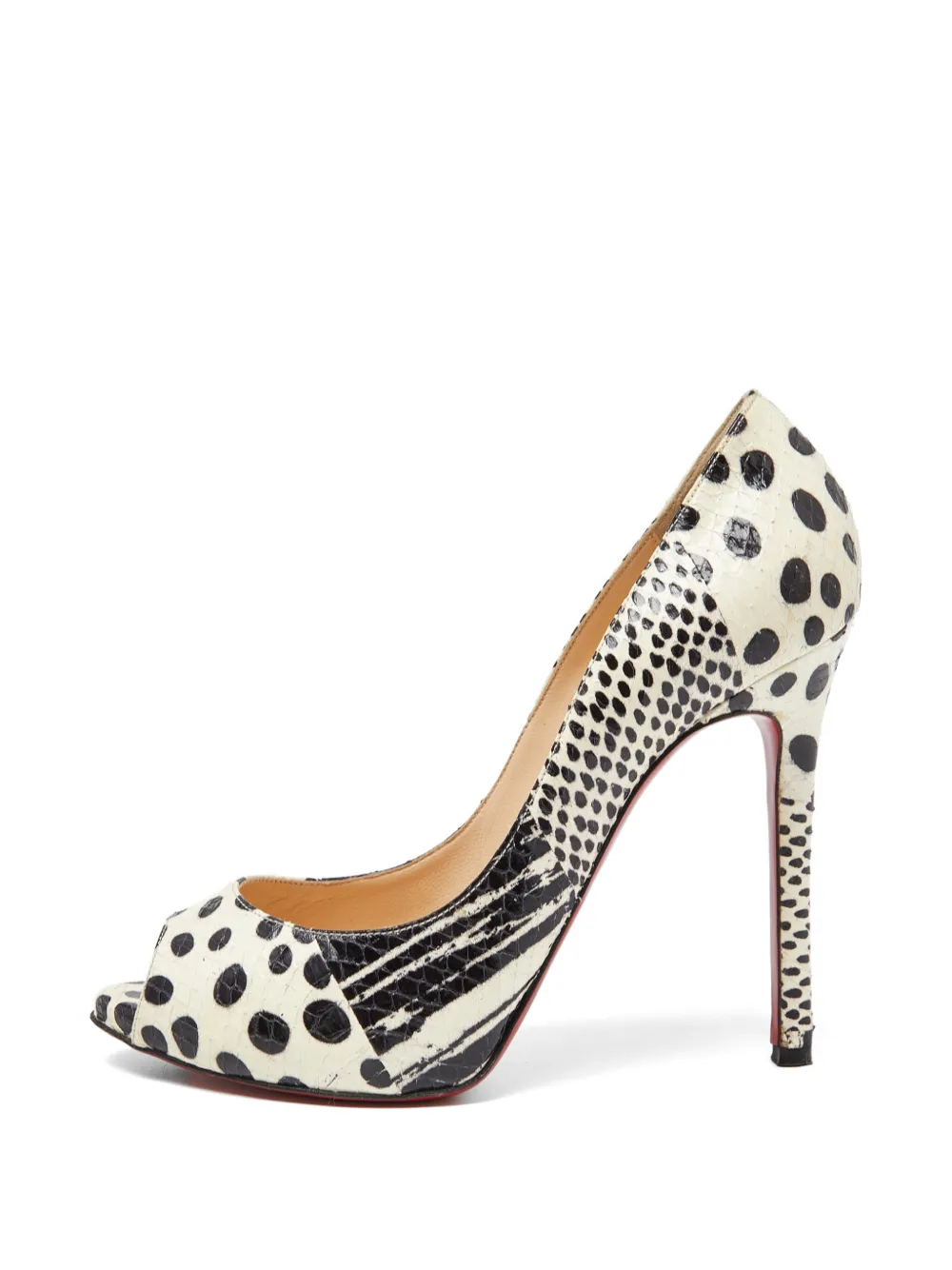 Christian Louboutin Pre-Owned Flo snakeskin-effect pumps - Toni neutri