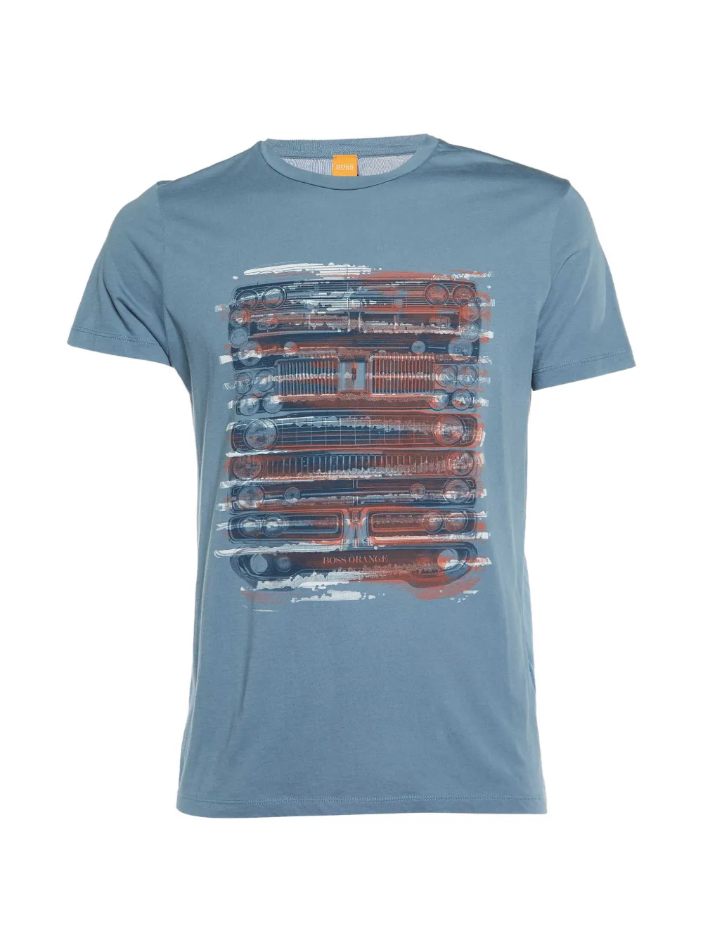 Pre-owned Hugo Boss Graphic-print Crew-neck T-shirt In Blue