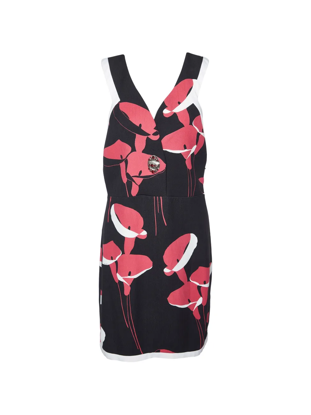 Miu Miu Pre-Owned floral-print turn-lock mini dress - Nero