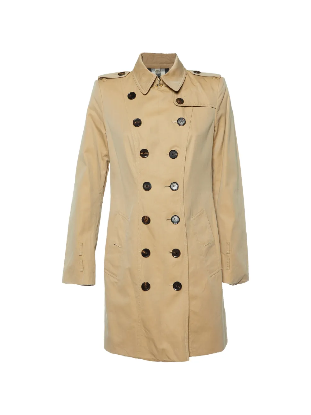 Burberry Pre-Owned double-breasted gabardine trench coat - Toni neutri