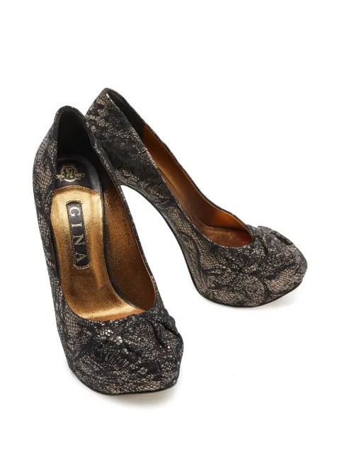 Gina lace platform pumps